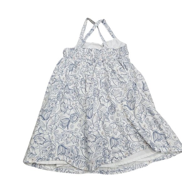 Tommy Bahama Girls Floral Sundress 4T White & Blue Cotton Blend Lined Sleeveless - Picture 2 of 2